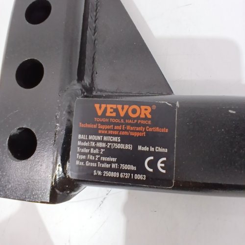 VEVOR ADJUSTABLE TRAILER HITCH BALL MOUNT - 2" RECEIVER - 7500 LBS CAPACITY - BLACK (MODEL: TK-HBM-2") image 2