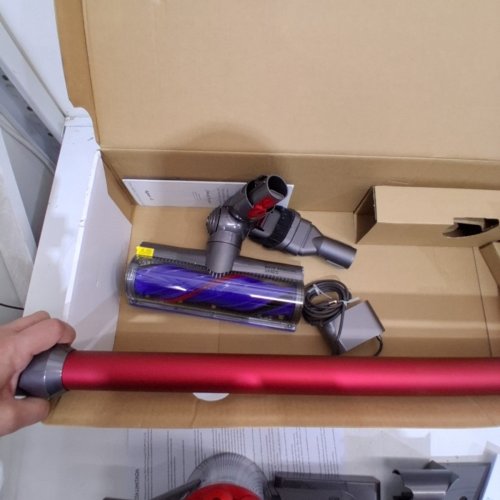 DYSON V8 ORIGIN RECHARGABLE HANDHELD STICK VACUUM CLEANER - GREY/RED (MODEL: SV25) image 4