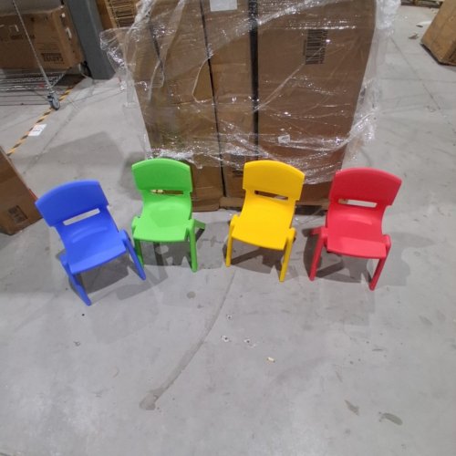 4PK COMSTROM COLORFUL STACKABLE PLASTIC CHILDREN CHAIRS - 20.5" H - MULTICOLOUR (MODEL: TY327789-22) image 2