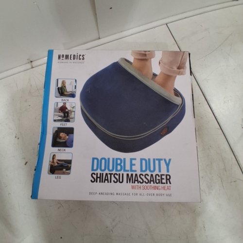 HOMEDICS 2-IN-1 DOUBLE DUTY SHIATSU MASSAGER WITH HEAT FOR FEET AND BACK - BLUE / GREY - (MODEL: FMS-315HNV) image 3