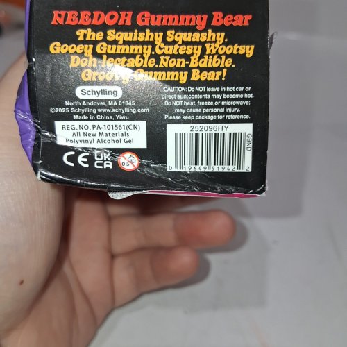 SCHYLLING NEEDOH GUMMY BEAR SQUISHY FIDGET TOY - 3.75" - PURPLE image 4