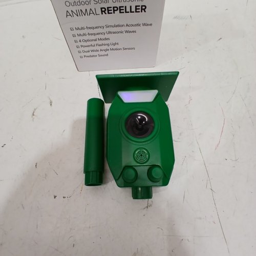 3FREE OUTDOOR ULTRASONIC WATERPROOF SOLAR POWERED ANIMAL REPELLER - GREEN image 2