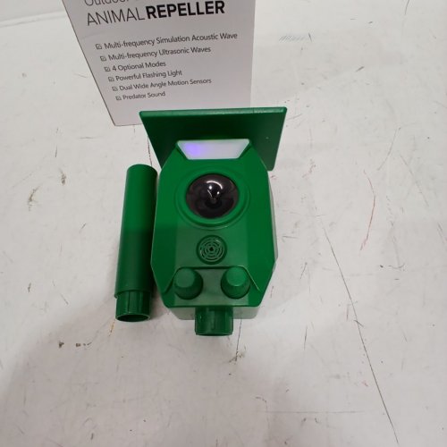 3FREE OUTDOOR ULTRASONIC WATERPROOF SOLAR POWERED ANIMAL REPELLER - GREEN image 3