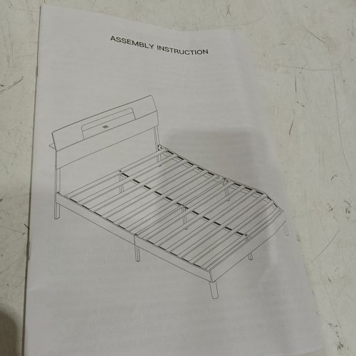 MODERN HOME BED FRAME WITH HEADBOARD FOR BEDROOM WITH CHARGING STATION - CREAM - TWIN (MODEL: BF1-10001-US-111-C070-1) image 7
