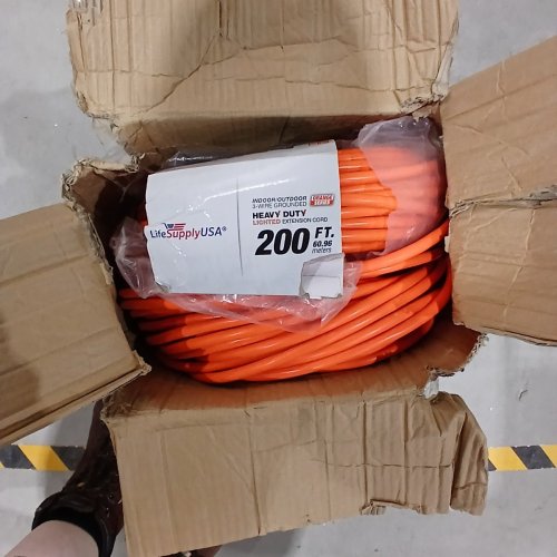 LIFESUPPLYUSA INDOOR/OUTDOOR WATERPROOF COLD-RESISTANT 3 PRONG EXTENSION CABLE CORD - 200FT - ORANGE image 2
