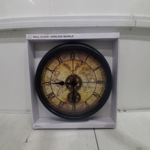 KIERA GRACE GLEN WALL CLOCK WITH MECHANIC GEARS - 18" - DARK BROWN image 2
