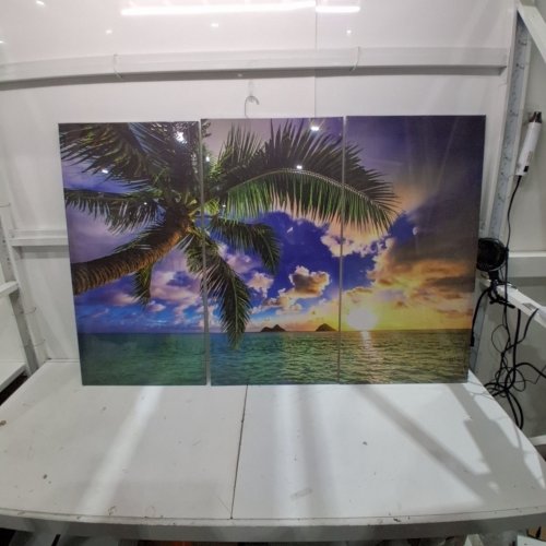 3PC HAWAII BEACH WALL ART 48" X 24" - MULTICOLOR image 2