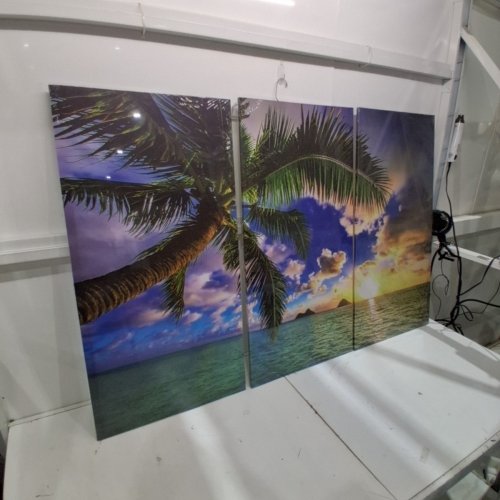 3PC HAWAII BEACH WALL ART 48" X 24" - MULTICOLOR image 3