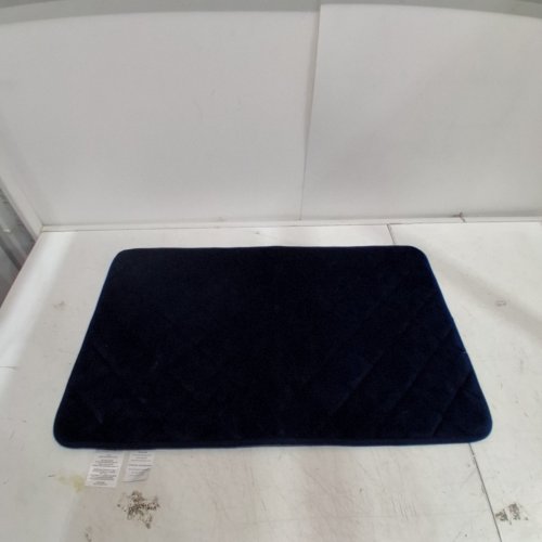MAINSTAYS QUILTED MEMORY FOAM BATH RUG - 30" X 18" - DARK BLUE image 2