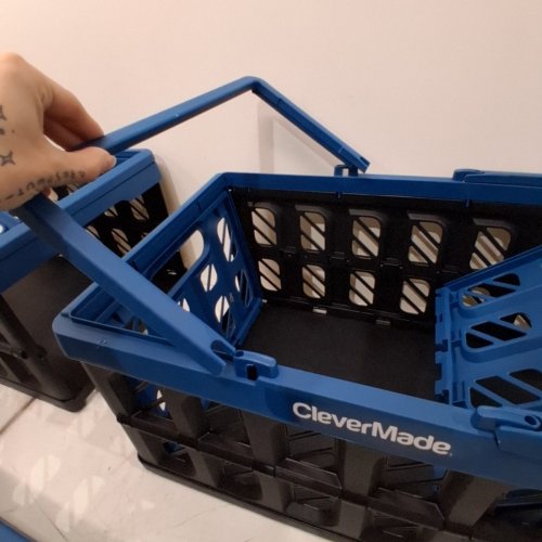 3PK CLEVERMADE COLLAPSIBLE BASKET - 32 L - BLACK BLUE image 3