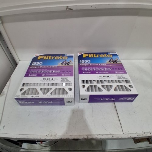 2PK 3M FILTRETE 1550 ALLERGEN, BACTERIA, AND VIRUS DEEP PLEAT AC FURNACE AIR FILTER DESIGNED TO FIT HONEYWELL, CARRIER, AND LENNOX - 16" X 20" X 4" image 2