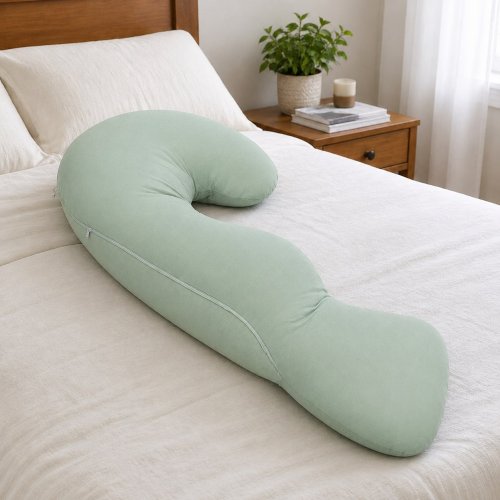MELLOW LEG SUPPORT BODYALIGN PILLOW - 47" X 14" - MINT GREEN image 2