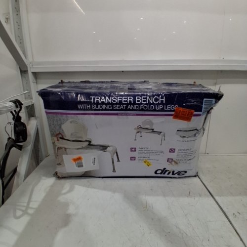 DRIVE UNIVERSAL BATHTUB TRANSFER BENCH FOR ELDERLY WITH SLIDING SEAT AND FOLD UP LEGS - HOLDS UP TO 300LBS - WHITE (MODEL: RTL12075) image 7