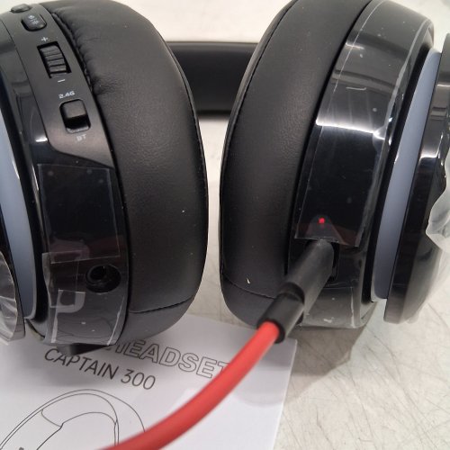 GTHEOS CAPTAIN 300 WIRELESS BLUETOOTH GAMING HEADSET - OVER EAR HEADPHONES WITH DETACHABLE NOISE CANCELING MICROPHONE - BLACK image 2