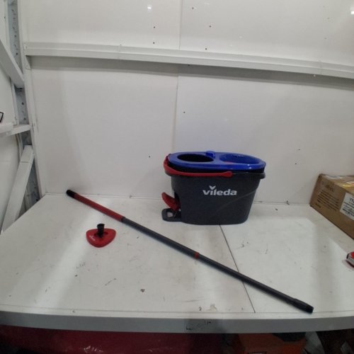 VILEDA EASYWRING RINSE CLEAN SPIN MOP AND BUCKET SYSTEM - BLUE/RED/GREY image 2