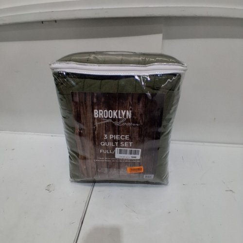 3PC BROOKLYN LOOM QUILT SET - FULL/QUEEN - MOSS GREEN (MODEL: QS2469MGFQ-2600) image 5