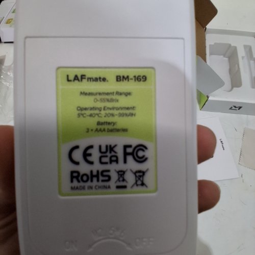 LAFMATE BRIX REFRACTOMETER- FOR WINE MAKING AND HOME BREWING - 0-55% BRIX - WHITE/GREEN (MODEL: BM-169) image 3