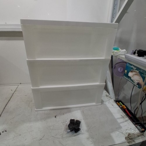 IRIS USA PLASTIC ROLLING 3-DRAWER WIDE STORAGE CART ORGANIZER - 26.5" - WHITE - (MODEL: MC-303) image 2