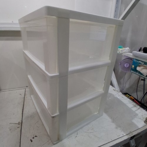 IRIS USA PLASTIC ROLLING 3-DRAWER WIDE STORAGE CART ORGANIZER - 26.5" - WHITE - (MODEL: MC-303) image 4