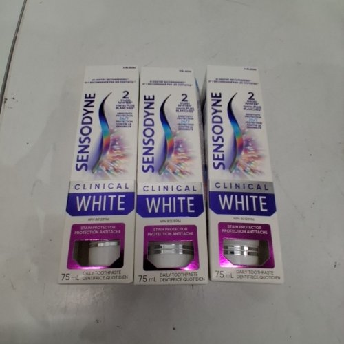 3PK SENSODYNE CLINICAL WHITE TOOTHPASTE SENSITIVITY PROTECTION STAIN PROTECTOR - 75 ML EACH image 2