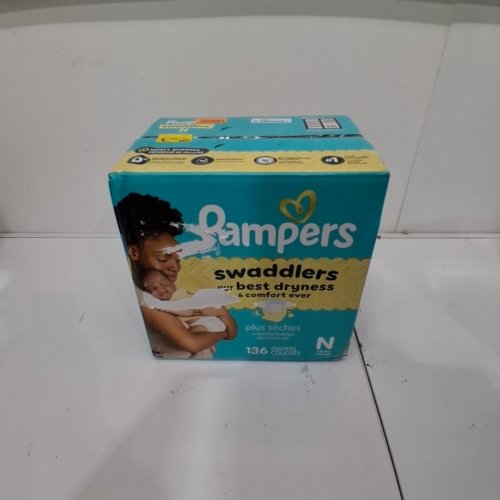 136PK PAMPERS SWADDLERS SKIN SAFE DISPOSABLE DIAPERS - NEWBORN image 2