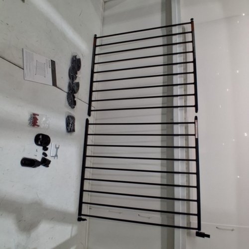 MUNCHKIN PUSH TO CLOSE BABY GATE FOR STAIRS WITH HARDWARE - 28.5" - 45" X 29" - BLACK (MODEL: MK0001) image 2