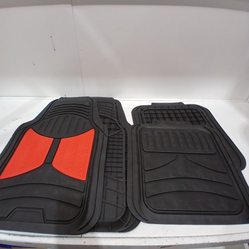 FH GROUP MONSTER EYE FULL SET RUBBER FLOOR MATS, UNIVERSAL FIT FOR MOST CAR/TRUCK/SUV/VAN - BLACK/RED (MODEL: F11313-RED) image 2