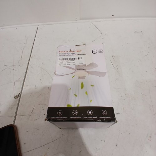 LANMEL SOCKET FAN LIGHT WITH REMOTE CONTROL AND APP CONNECTIVITY - 17.7" - WHITE image 2