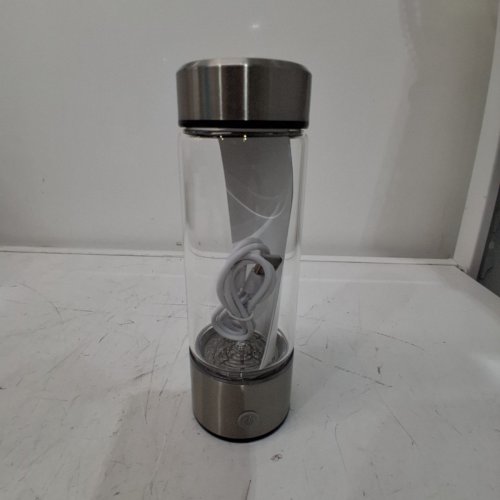 PORTABLE USB RECHARGEABLE HYDROGEN WATER BOTTLE GENERATOR - 14OZ - SILVER image 2