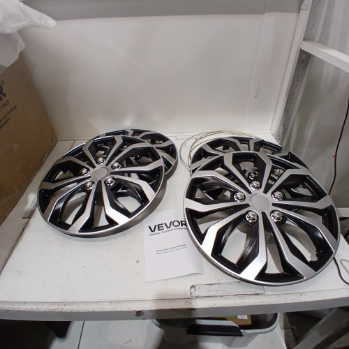 VEVOR WHEEL RIM COVER HUBCAPS - 15" - BLACK AND SILVER (MODEL: T-R15-10) image 3