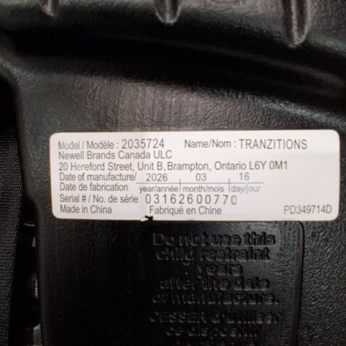 GRACO TRANZITIONS 3-IN-1 HARNESS/HIGHBACK/BACKLESS BOOSTER CAR SEAT - 100LBS MAX/CAP - PROOF/BLACK (MODEL: 2035724) image 2