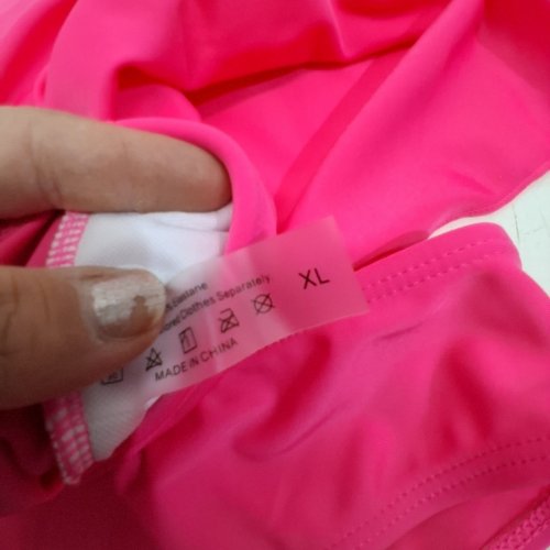 WOMEN'S RUFFLED STRAPLESS TANKINI SETS - XL - PINK image 3