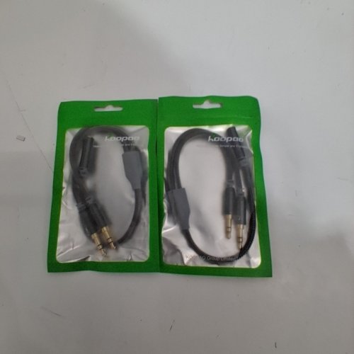 2 KOOPAO 3.5 MM HEADPHONE MICROPHONE AUDIO AUX SPLITTER CABLE- GREY image 2