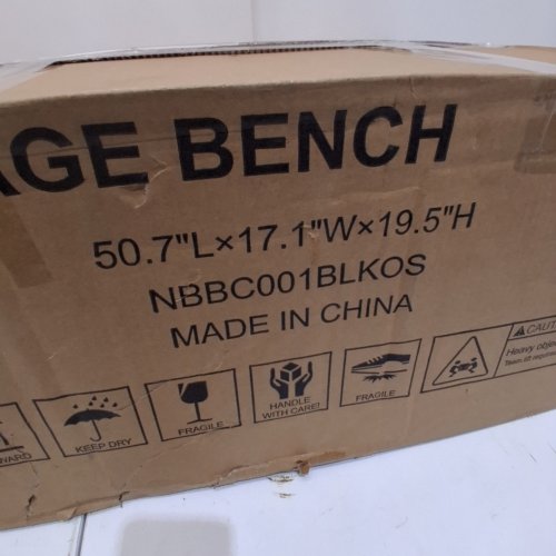 APICIZON END OF BED STORAGE BENCH OTTOMAN - 51" - BLACK (MODEL: NBBC001BLKOS) image 5