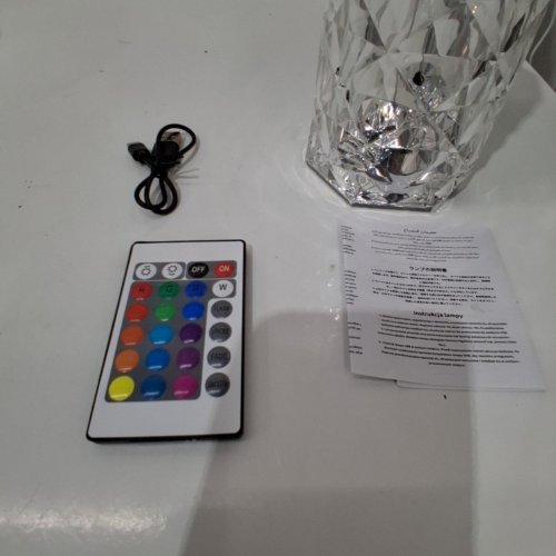 PRIMESKY CRYSTAL ROSE DIAMOND ACRYLIC TOUCH TABLE LAMP WITH REMOTE - 8" - CLEAR / RGB image 4