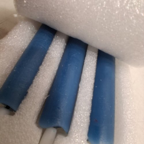 3PK 3D FLICKERING FLAMELESS REALISTIC LED CANDLE LIGHTS - 9.5" - BLUE image 3