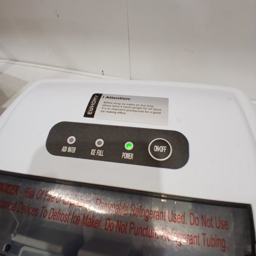 EUHOMY COUNTERTOP ICE MAKER MACHINE WITH HANDLE, BASKET AND SCOOP - MAKES 26LBS PER DAY - WHITE - (MODEL:IM001-BWH-CAEH) image 2