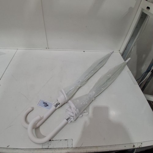 2PK CLEAR BUBBLE DOME UMBRELLA - 32" - CLEAR/WHITE image 3