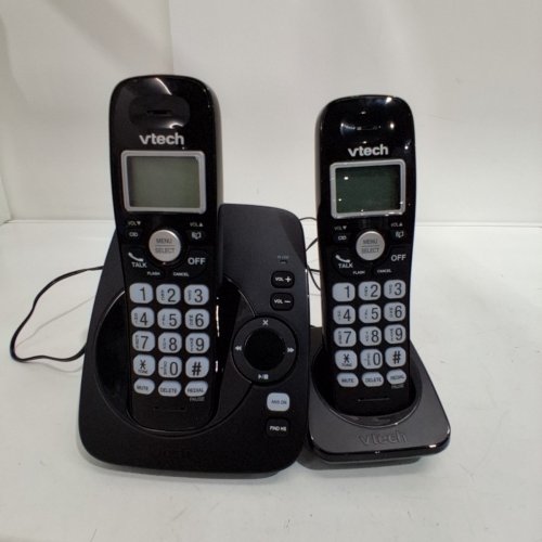 VTECH DECT 6.0 2-HANDSET CORDLESS HOME PHONE SYSTEM WITH DIGITAL ANSWERING MACHINE & BACKLIT KEYPAD & DISPLAY - BLACK (MODEL: CS6124-21) image 3