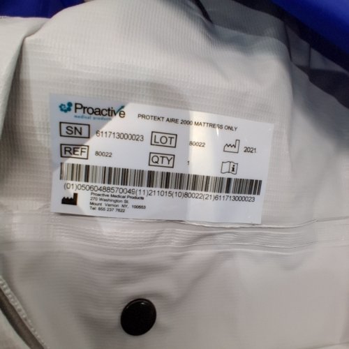PROACTIVE PROTEKT AIR 2000 MEDICAL AIR MATTRESS INSERT - 36" X 80" X 5" - BLUE/WHITE (ITEM: 80022) image 2