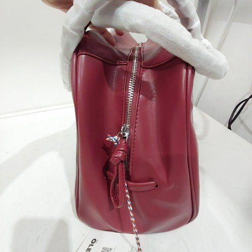 OLEND BROOKLYN MODERN WATER REPELLENT VEGAN LEATHER HANDBAG - CHERRY RED image 4