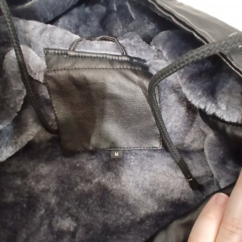 WOMANS FAUX LEATHER LINED JACKET - MEDIUM - BLACK/GREY image 2