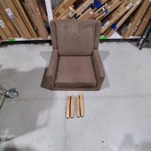 COLAMY UPHOLSTERED FABRIC ACCENT MODERN WINGBACK LIVING ROOM ARMCHAIR - 36.22'' X 28.74'' - BROWN - (MODEL:2237) image 2