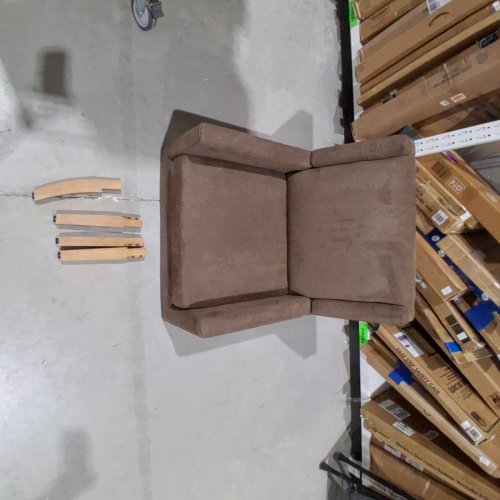 COLAMY UPHOLSTERED FABRIC ACCENT MODERN WINGBACK LIVING ROOM ARMCHAIR - 36.22'' X 28.74'' - BROWN - (MODEL:2237) image 4