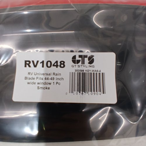 GT STYLING RV WINDOW RAINBLADE DEFLECTOR AND SUN VISOR - FITS 44" TO 49" WINDOW - SMOKE (MODEL: RV1048) image 3