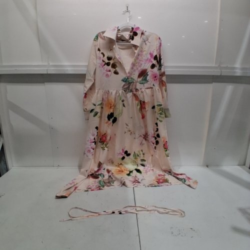 WOMENS FLORAL PRINT SHIRT DRESS - LARGE - MULTICOLOR image 2