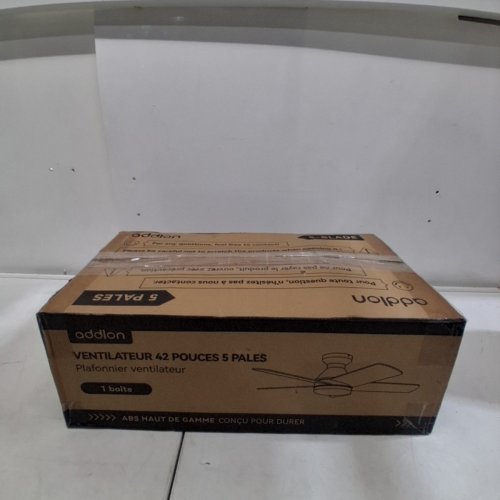 ADDLON LOW PROFILE REVERSIBLE BLADE INDOOR CEILING FAN - 42" / 120V - BLACK/BROWN - (MODEL: KFM42PLY5B01R1-CA) image 5