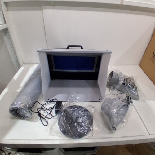 PORTABLE FOLDABLE AIRBRUSH SPRAY BOOTH WITH 4 LED LIGHTS, DUAL EXHAUST FANS, TURNTABLE AND 6FT EXTENSION HOSE - 5.2M³/MIN AIR FLOW (MODEL: AH-310) image 4