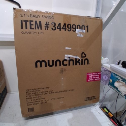 MUNCHKIN BLUETOOTH ENABLED LIGHTWEIGHT BABY SWING WITH NATURAL SWAY IN 5 RANGES OF MOTION AND REMOTE - WHITE/GREY - (MODEL: 21330) image 7
