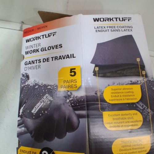 4PR WORKTUFF WINTER WORK GLOVES - MEDIUM - BLACK (MODEL:1909437) image 3